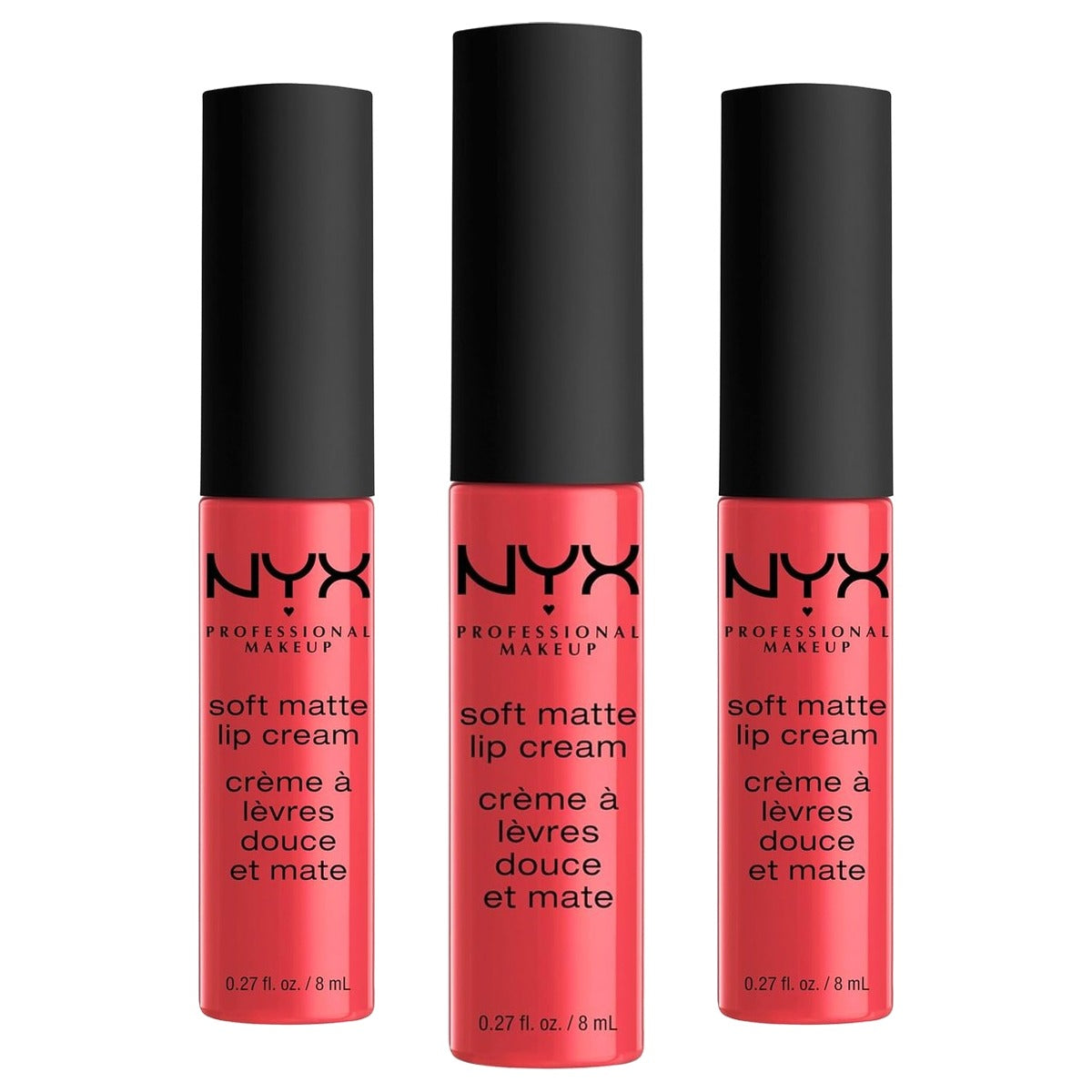 NYX PROFESSIONAL MAKEUP Soft Matte Lip Cream Bubblegum Pink - 3 stuks