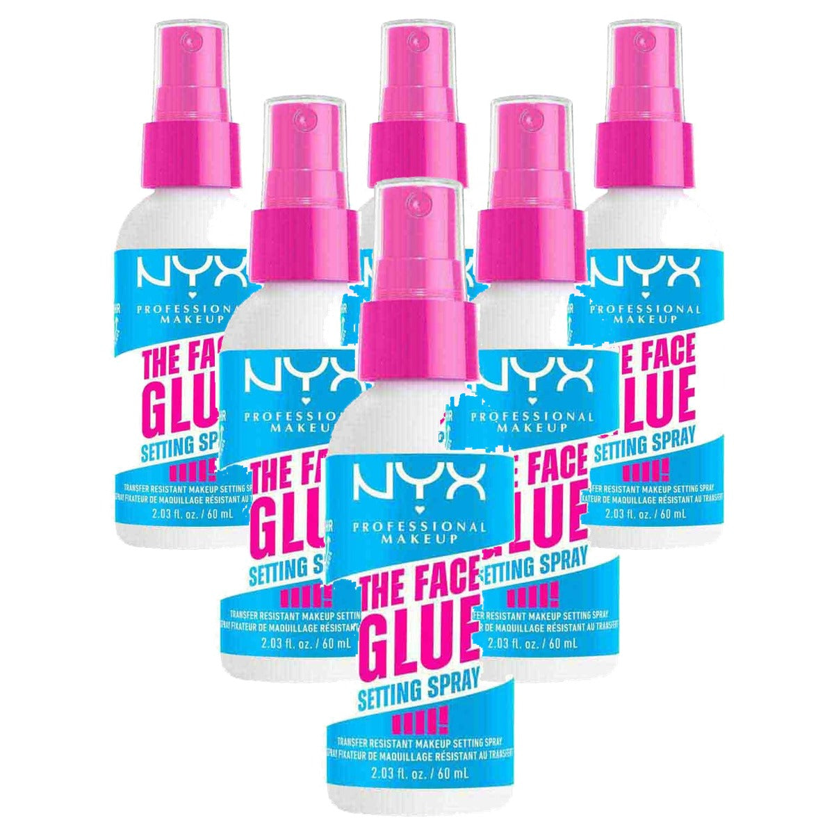 NYX PROFESSIONAL MAKEUP The Face Glue Setting Spray 60 ml - 6 stuks