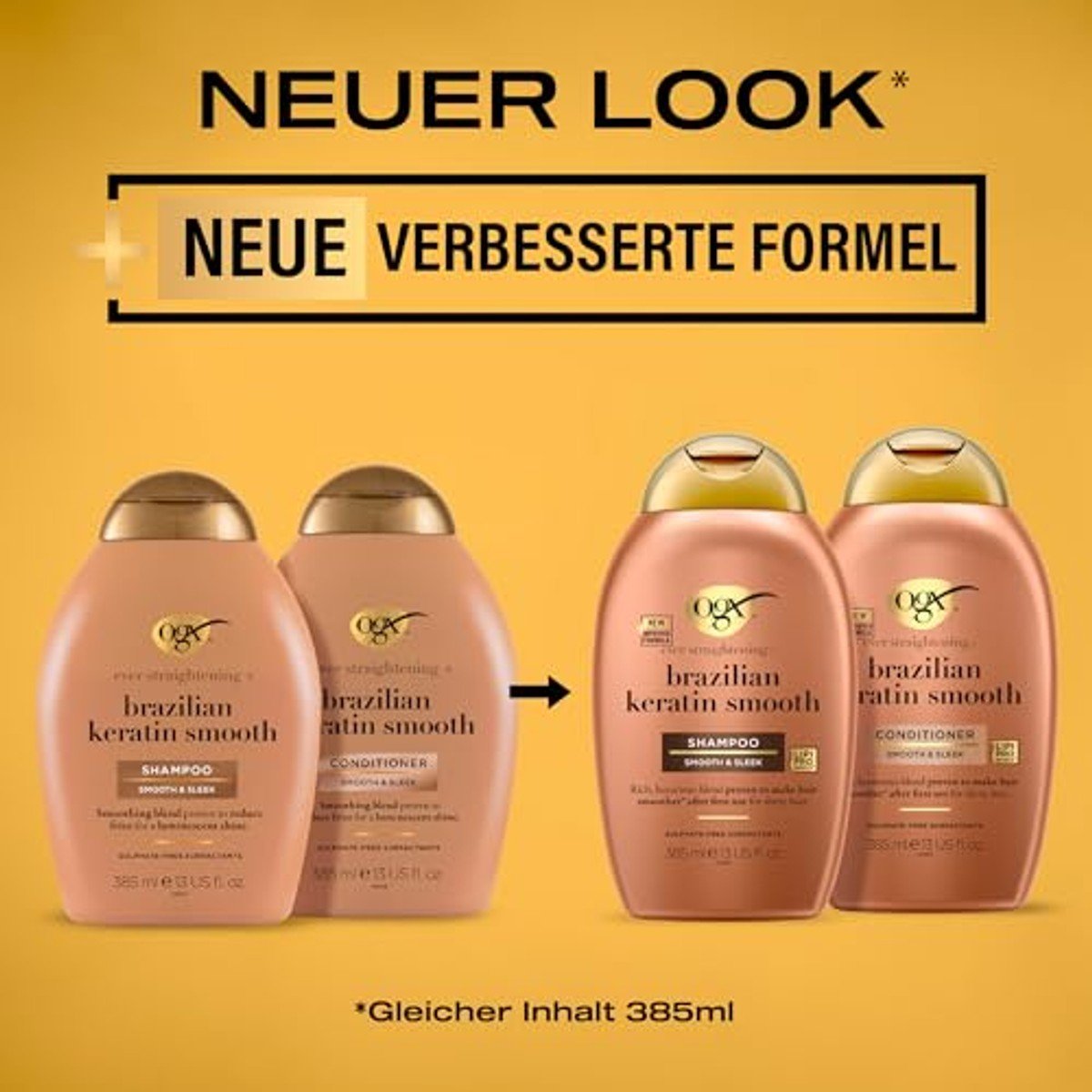 OGX Ever Straightening+ Brazilian Keratin Therapy Smoothing Shampoo 385 ml door OGX nu bij Huishoudvoordeel