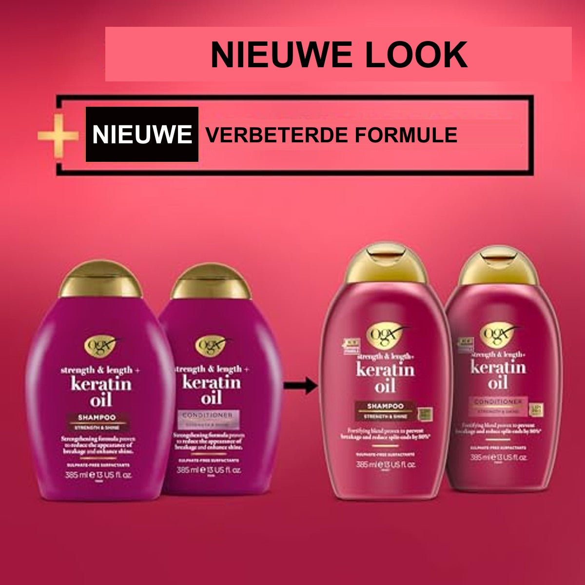 OGX Keratine Oil Conditioner, haarspoeling, 385 ml