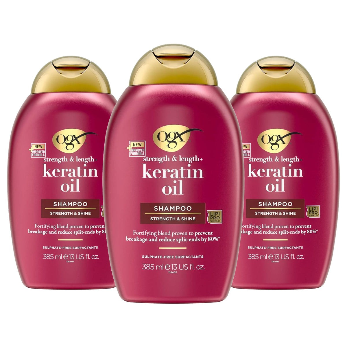 OGX Keratine Oil Shampoo 385 ml - 3 stuks