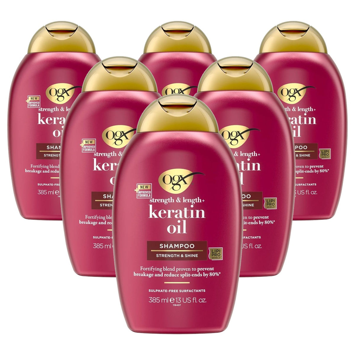 OGX Keratine Oil Shampoo 385 ml - 6 stuks