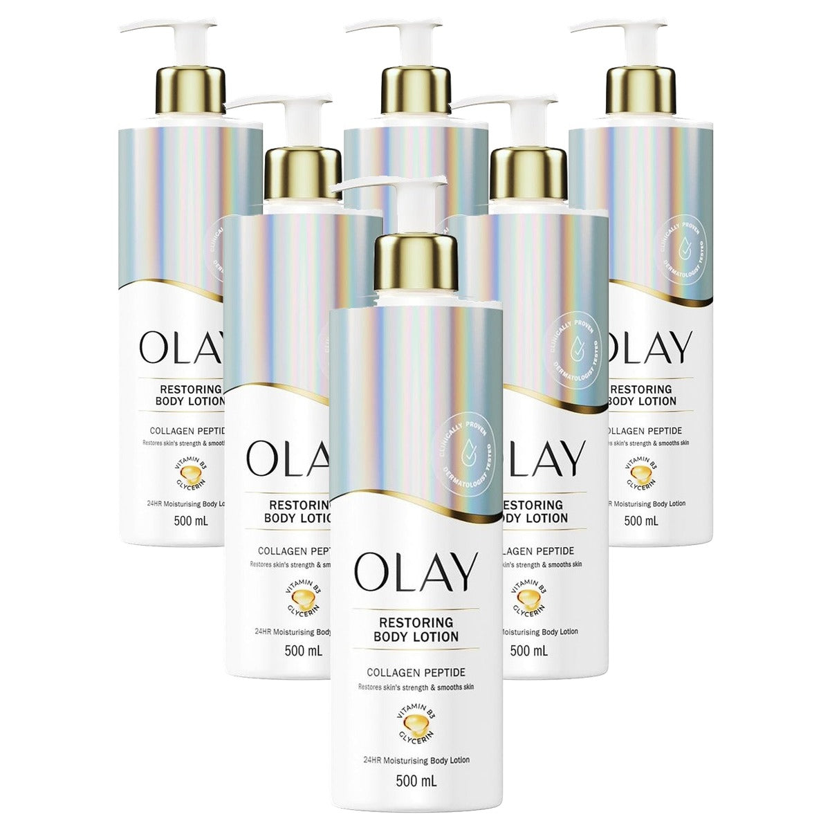 Olay Collageenpeptide herstellende bodylotion 6 x 500 ml - Voordeelverpakking