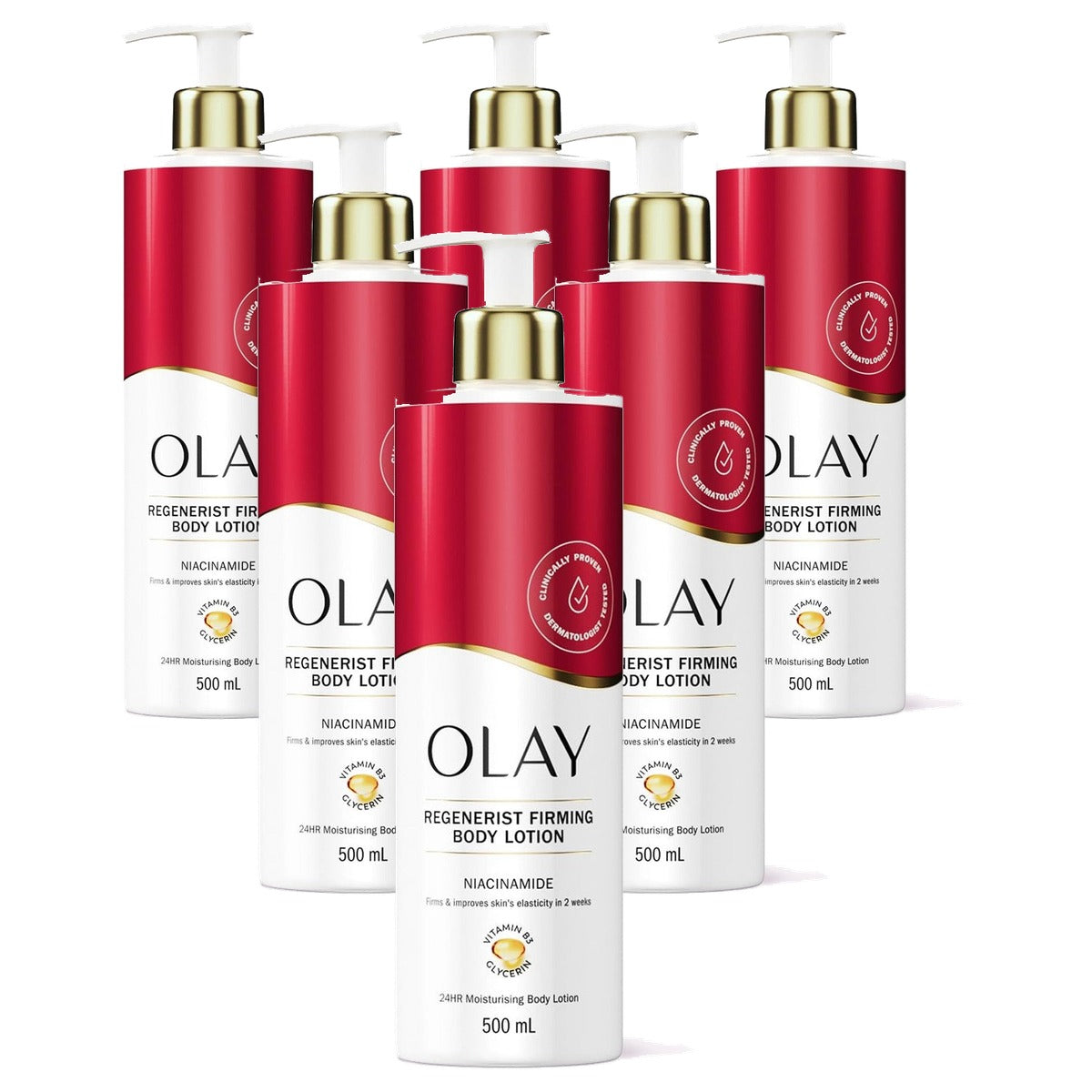Olay Niacinamide Regenerist Body Lotion 6 x 500 ml - Voordeelverpakking