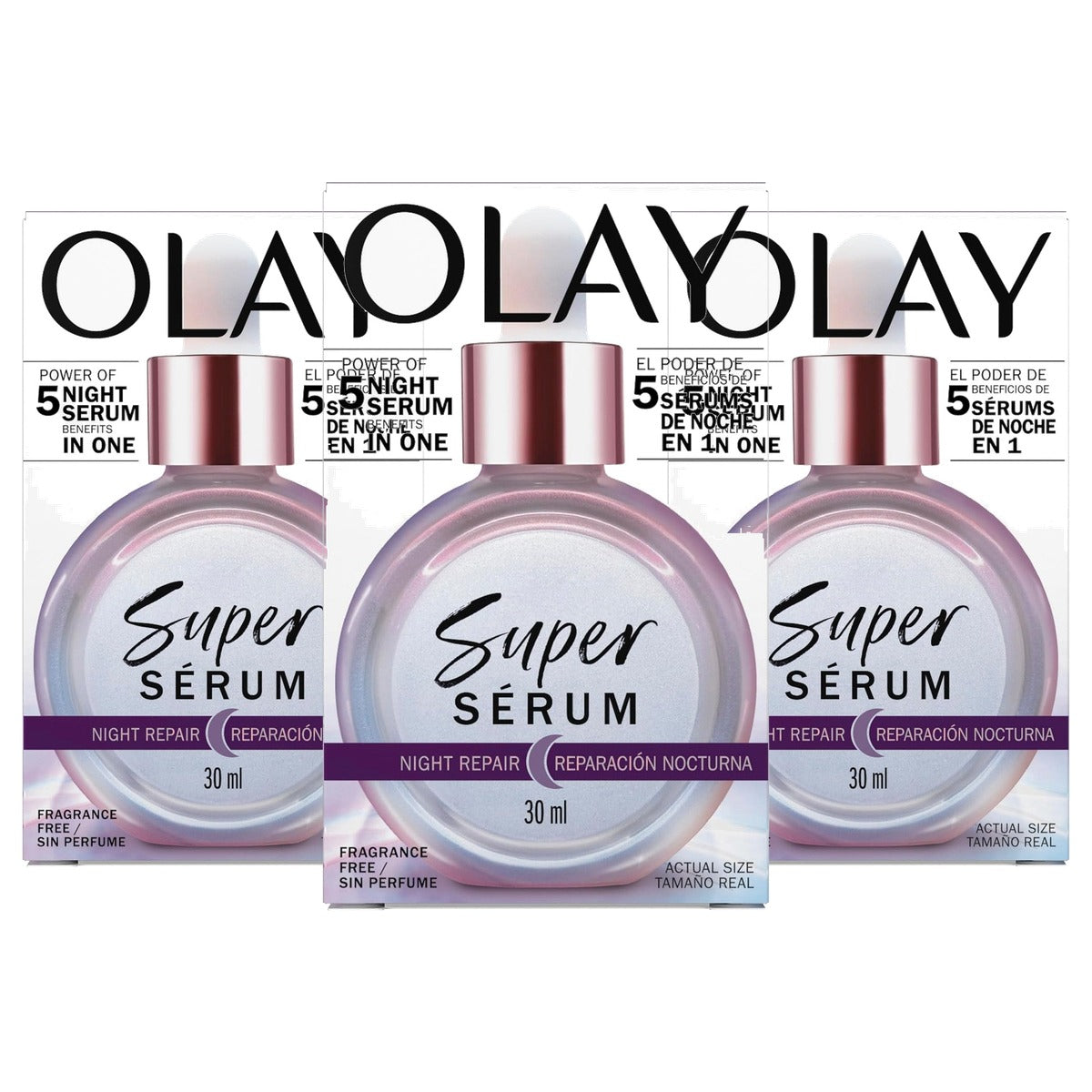 Olay Super Serum Nachtreparatie 5-in-1 3 x 30 ml - Voordeelverpakking