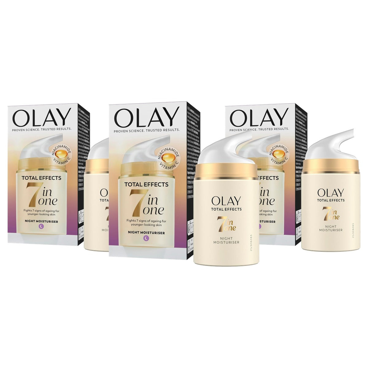 Olay Total Effects 7-in-1 nachtcrème 3 x 50 ml - Voordeelverpakking