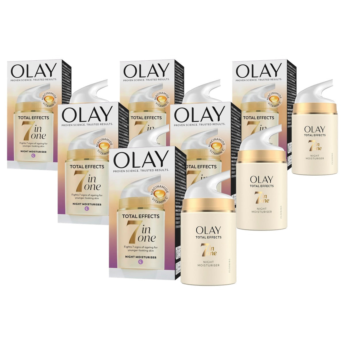Olay Total Effects 7-in-1 nachtcrème 6 x 50 ml - Voordeelverpakking