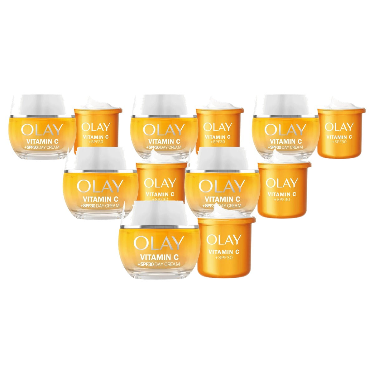 Olay VitaminC + SPF30 en navulverpakking 50 ml 6 x 50 ml - Voordeelverpakking