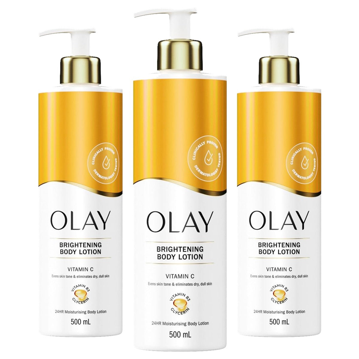 Olay Vitamine C Brightening Body Lotion 3 x 500 ml - Voordeelverpakking