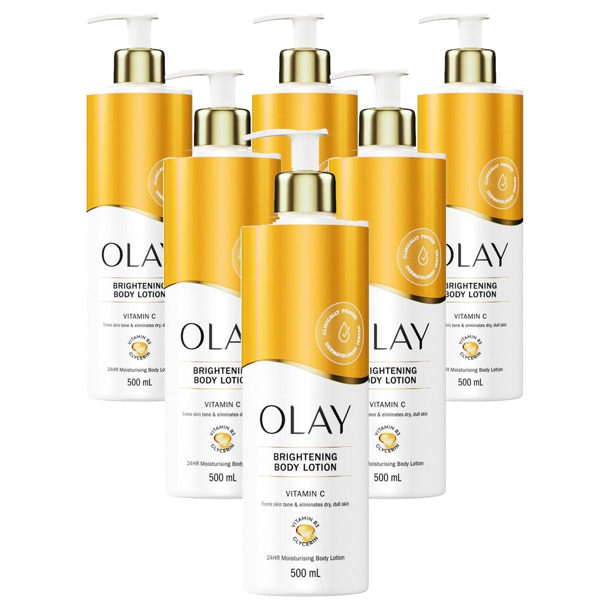 Olay Vitamine C Brightening Body Lotion 6 x 500 ml - Voordeelverpakking