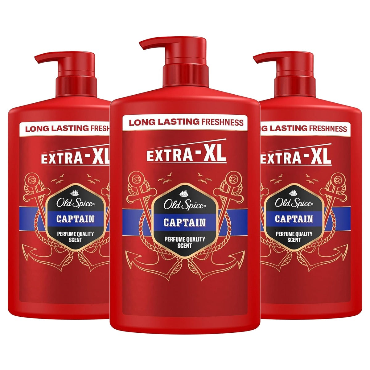 Old Spice Captain 3-in-1 douchegel en shampoo 3 x 1 l - Voordeelverpakking