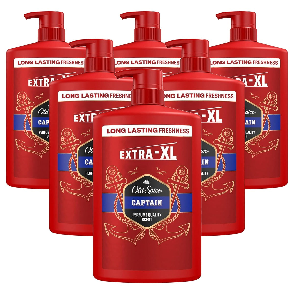 Old Spice Captain 3-in-1 douchegel en shampoo 6 x 1 l - Voordeelverpakking