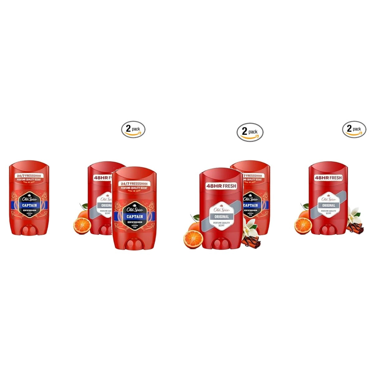 Old Spice Captain & Original Deodorant Stick (1 stuk) 3 x 50 ml - Voordeelverpakking
