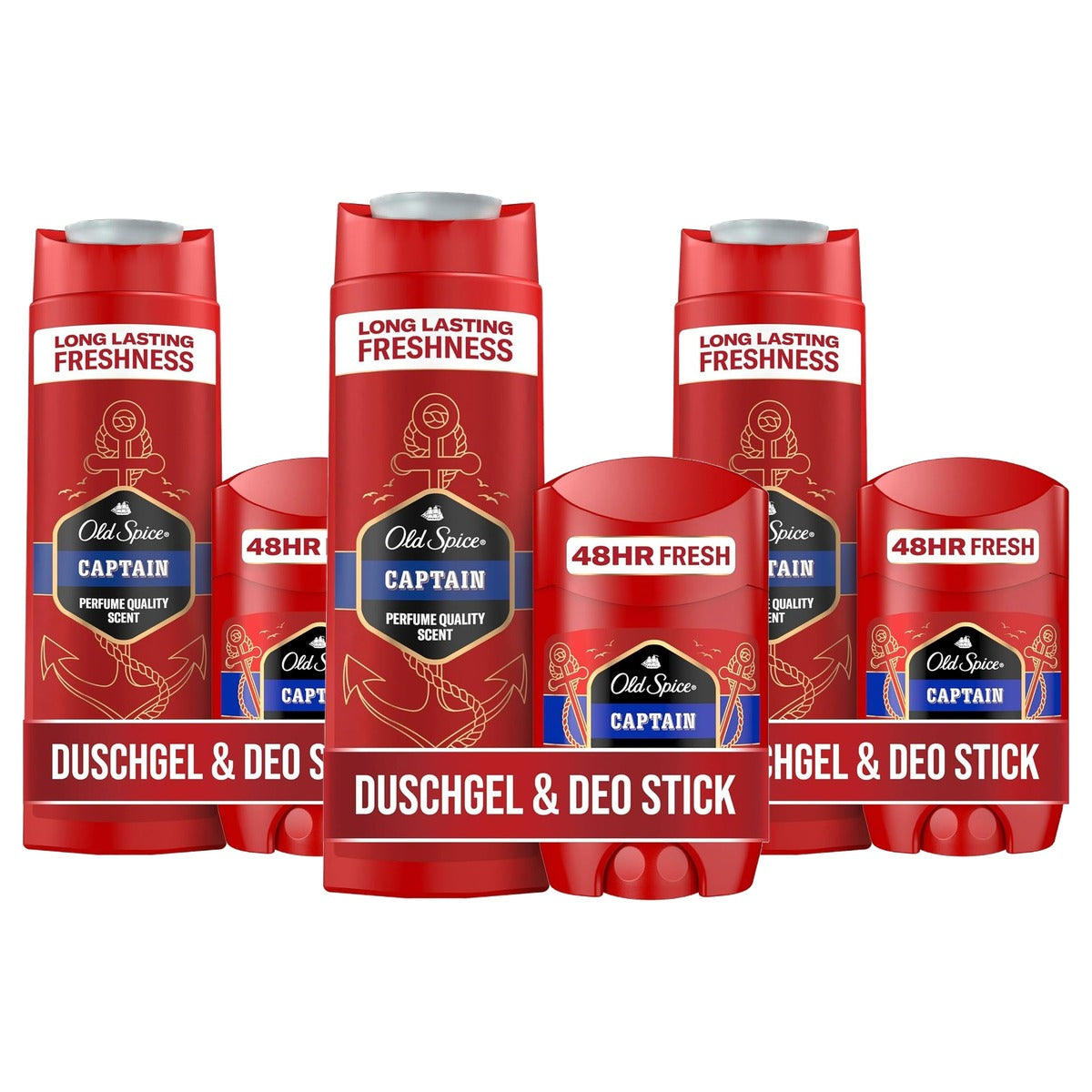 Old Spice Captain Set deodorantstick & 3-in-1 250 ml 3 x 50 ml - Voordeelverpakking