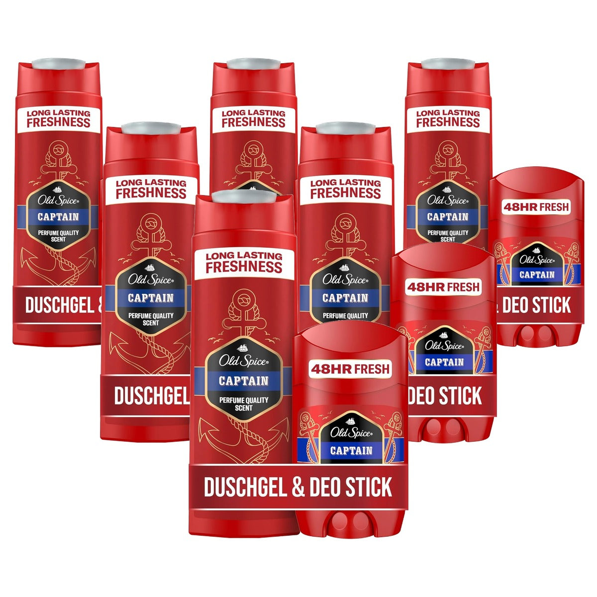 Old Spice Captain Set deodorantstick & 3-in-1 250 ml 6 x 50 ml - Voordeelverpakking