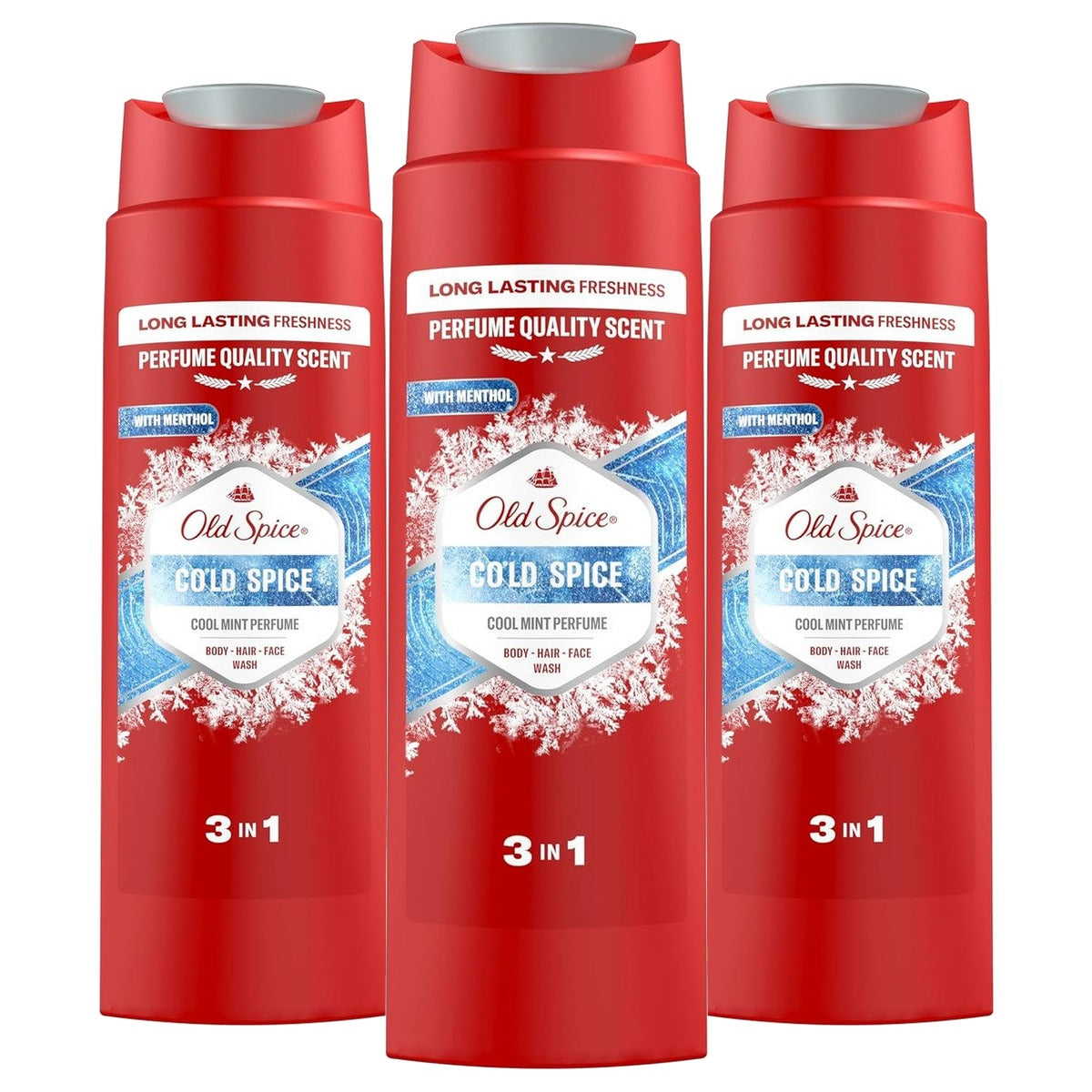 Old Spice Cold Spice douchegel en shampoo voor heren 3 x 250 ml - Voordeelverpakking