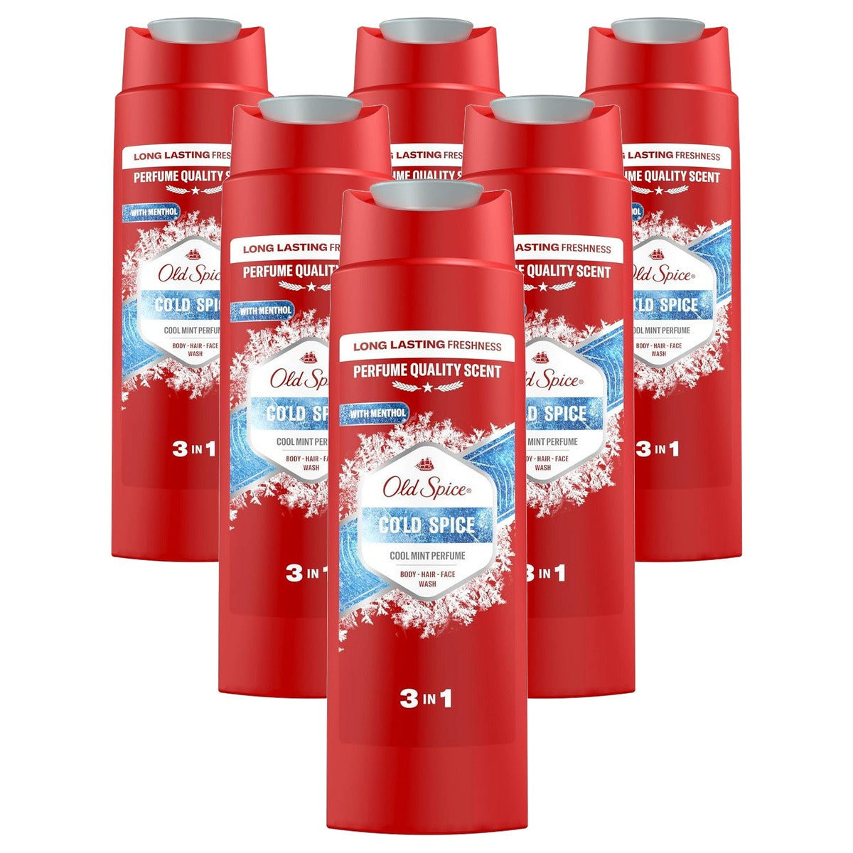 Old Spice Cold Spice douchegel en shampoo voor heren 6 x 250 ml - Voordeelverpakking