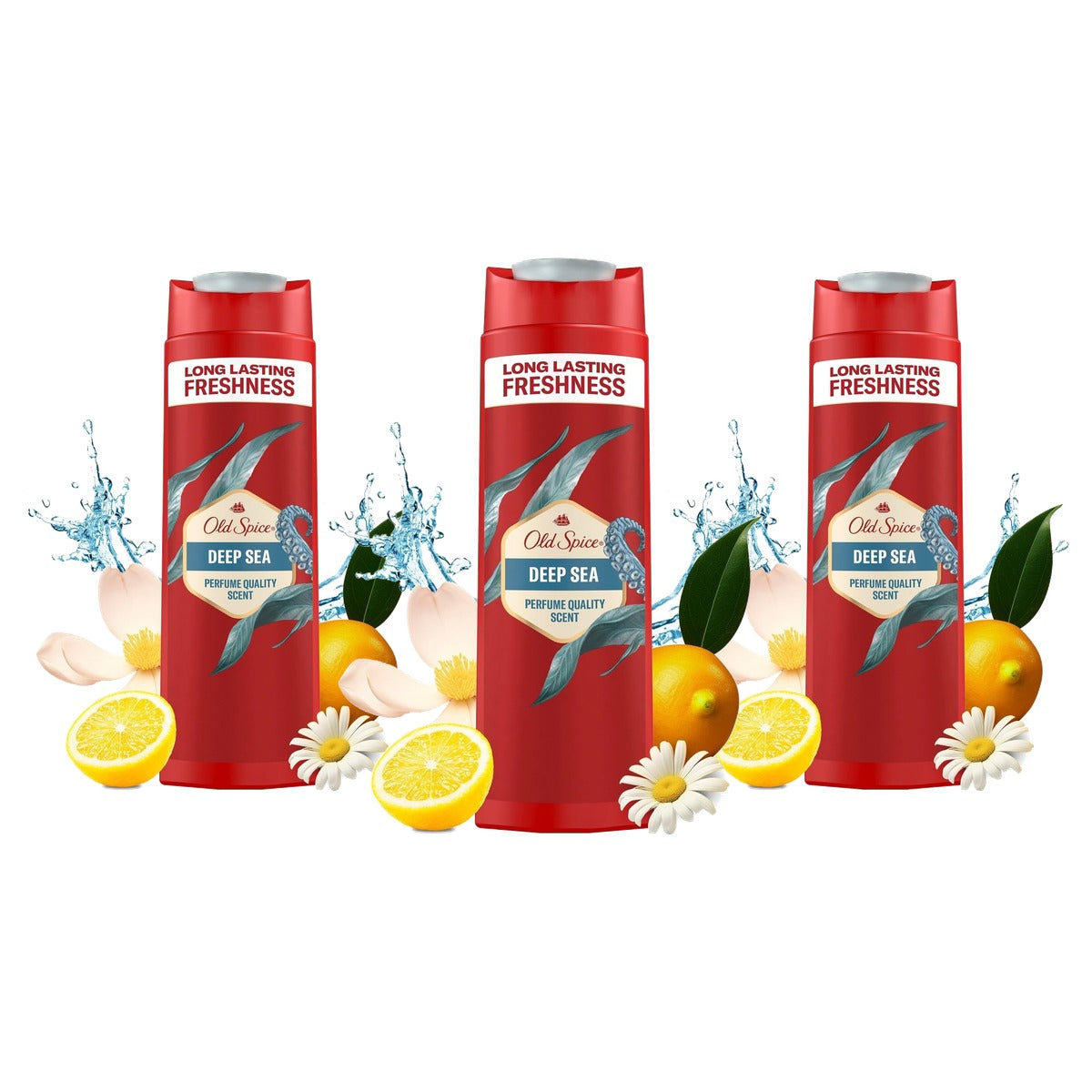 Old Spice Deep Sea 3-in-1 Shampoo 3 x 250 ml - Voordeelverpakking