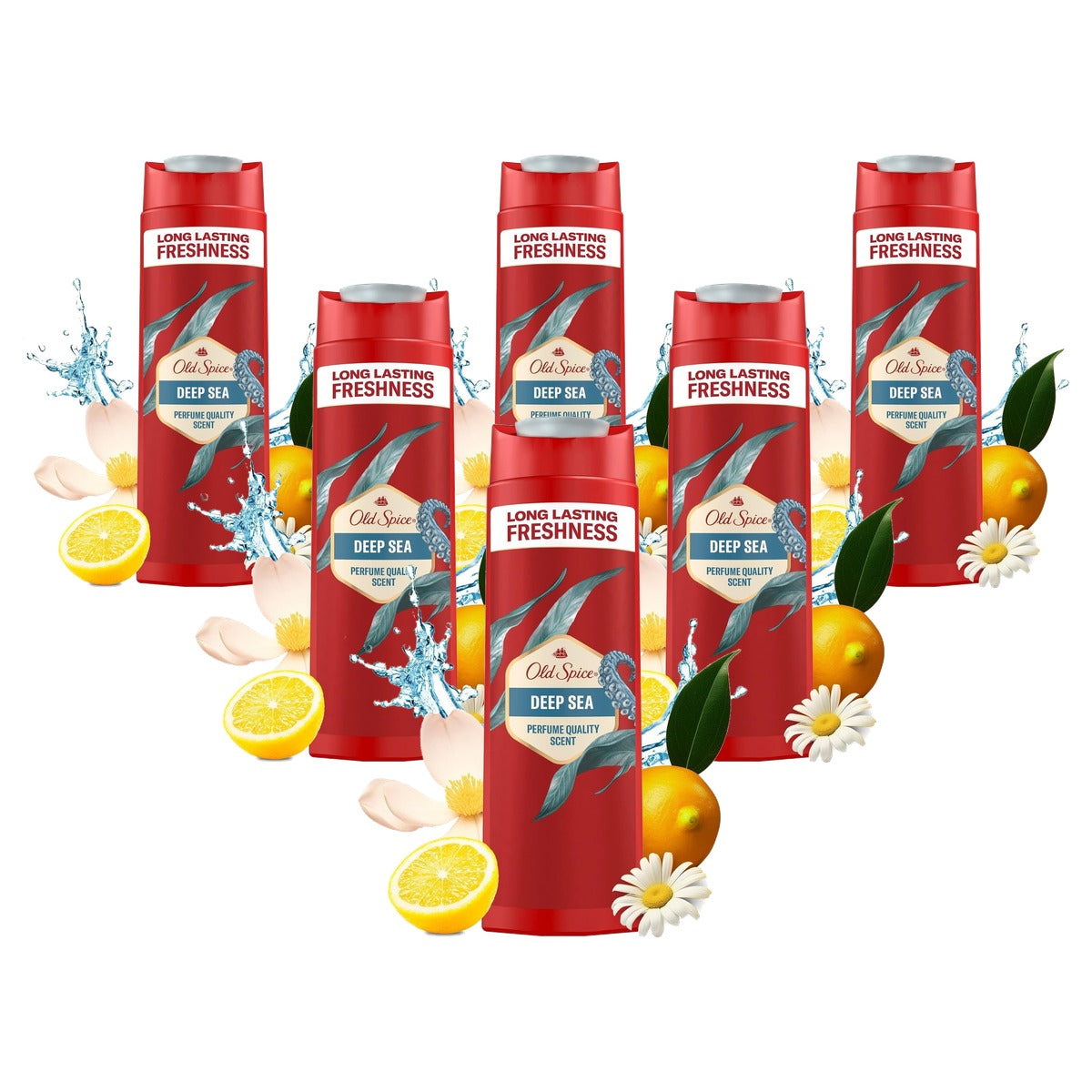 Old Spice Deep Sea 3-in-1 Shampoo 6 x 250 ml - Voordeelverpakking