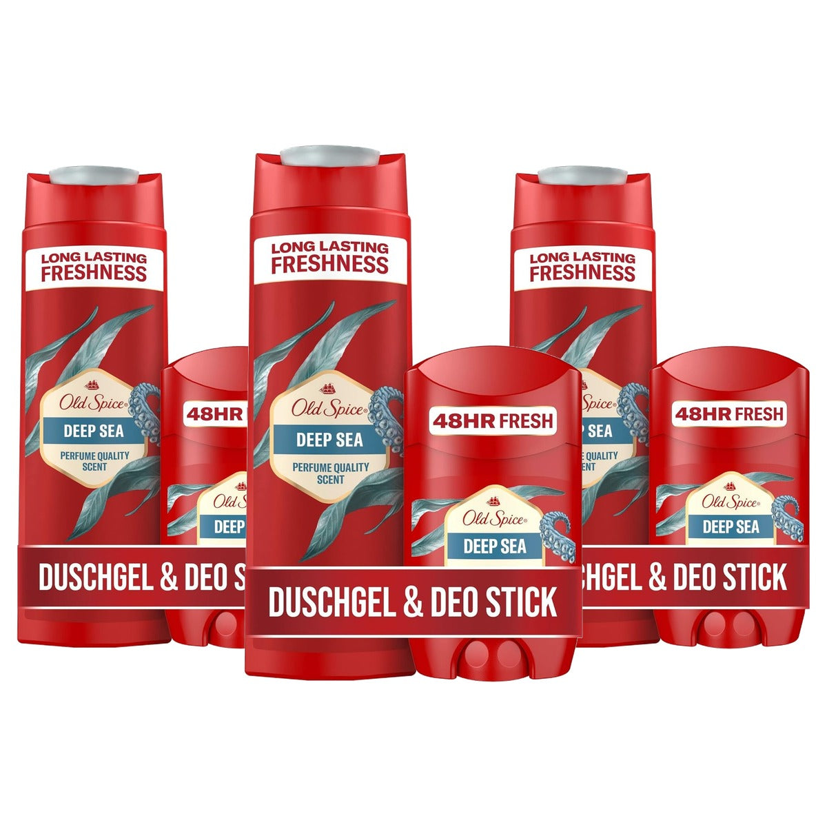 Old Spice Deep Sea set deodorant stick & 3-in-1 250 ml 3 x 50 ml - Voordeelverpakking