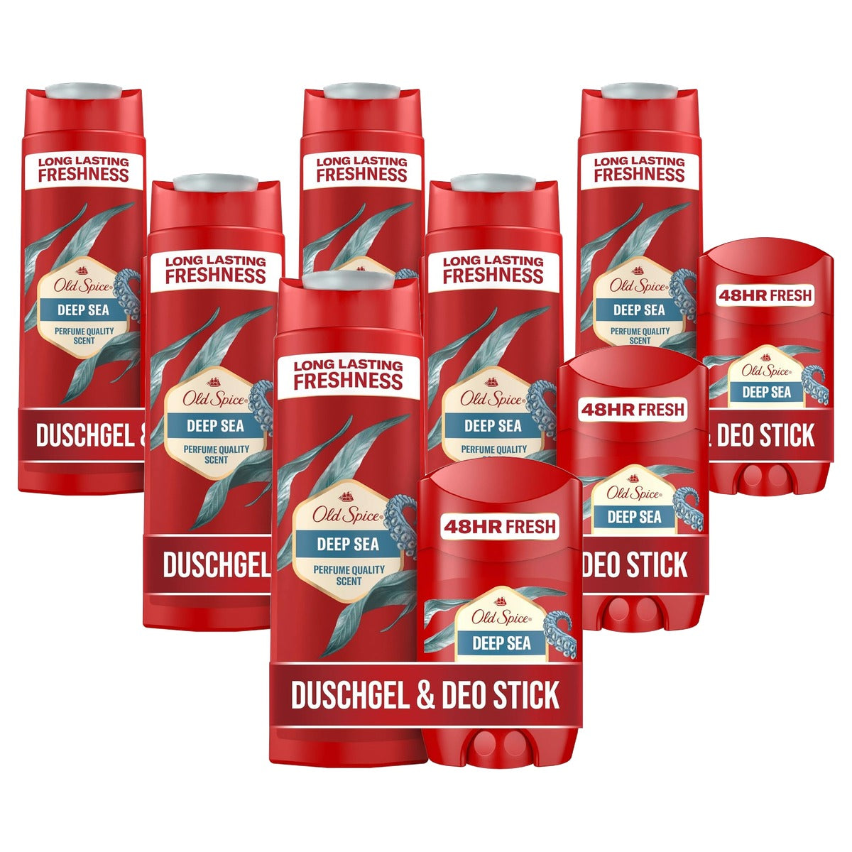 Old Spice Deep Sea set deodorant stick & 3-in-1 250 ml 6 x 50 ml - Voordeelverpakking