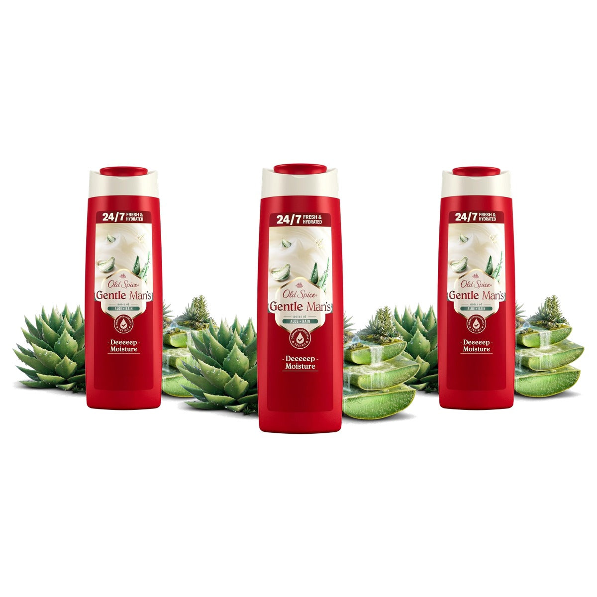 Old Spice Gentle Man's Aloë + Rain 3-in-1 3 x 400 ml - Voordeelverpakking