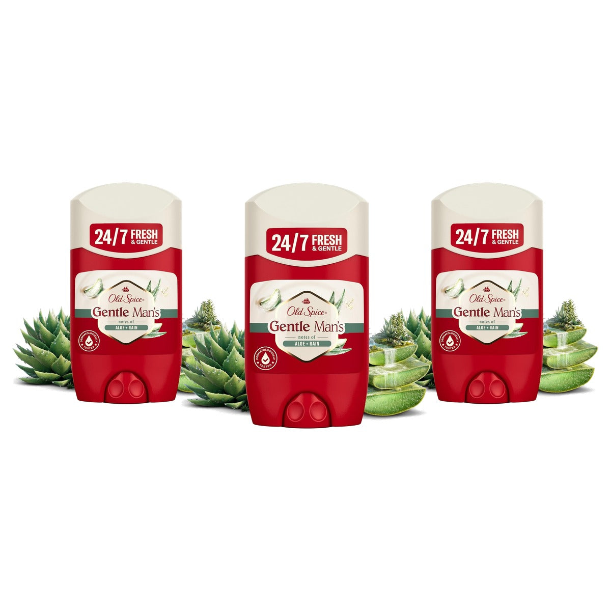 Old Spice Gentle Man's Aloë + Rain Deostick 3 x 50 ml - Voordeelverpakking