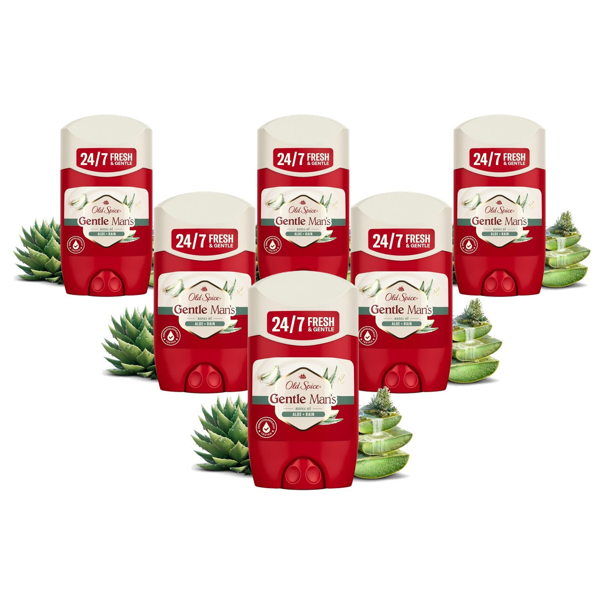 Old Spice Gentle Man's Aloë + Rain Deostick 6 x 50 ml - Voordeelverpakking