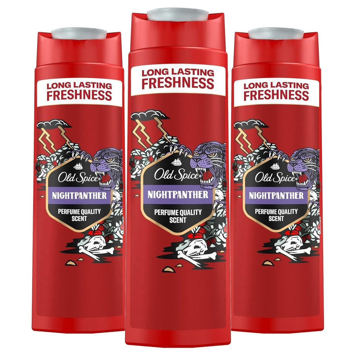 Old Spice Night Panther 3-in-1 douchegel 3 x 400 ml - Voordeelverpakking