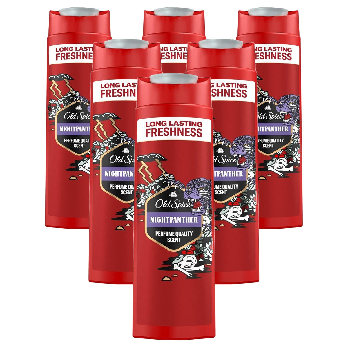 Old Spice Night Panther 3-in-1 douchegel 6 x 400 ml - Voordeelverpakking