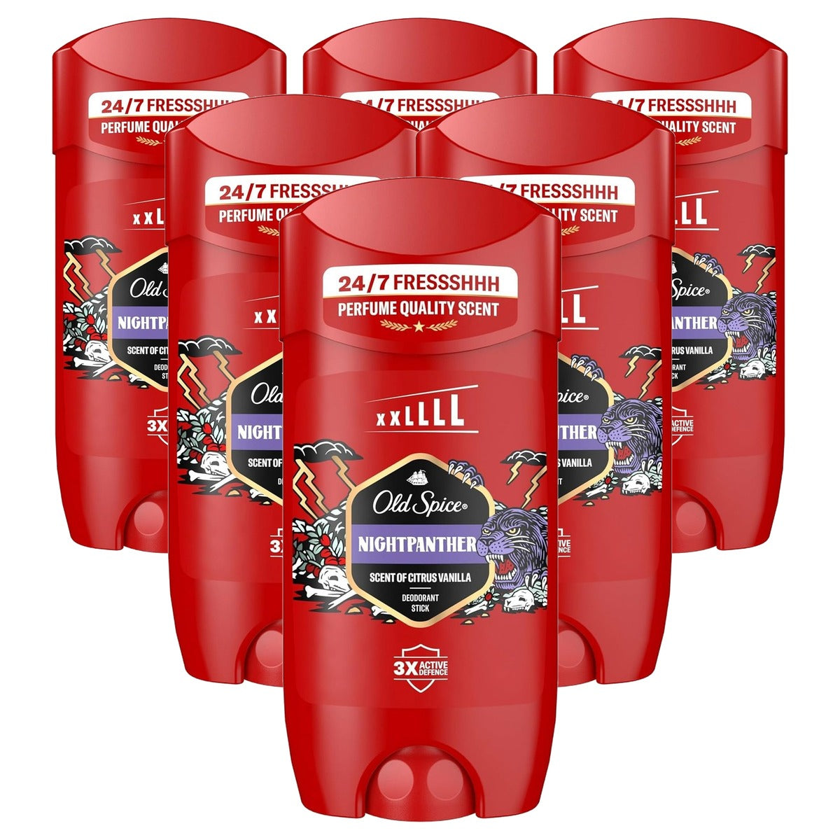 Old Spice Night Panther Deostick voor mannen 6 x 85 ml - Voordeelverpakking