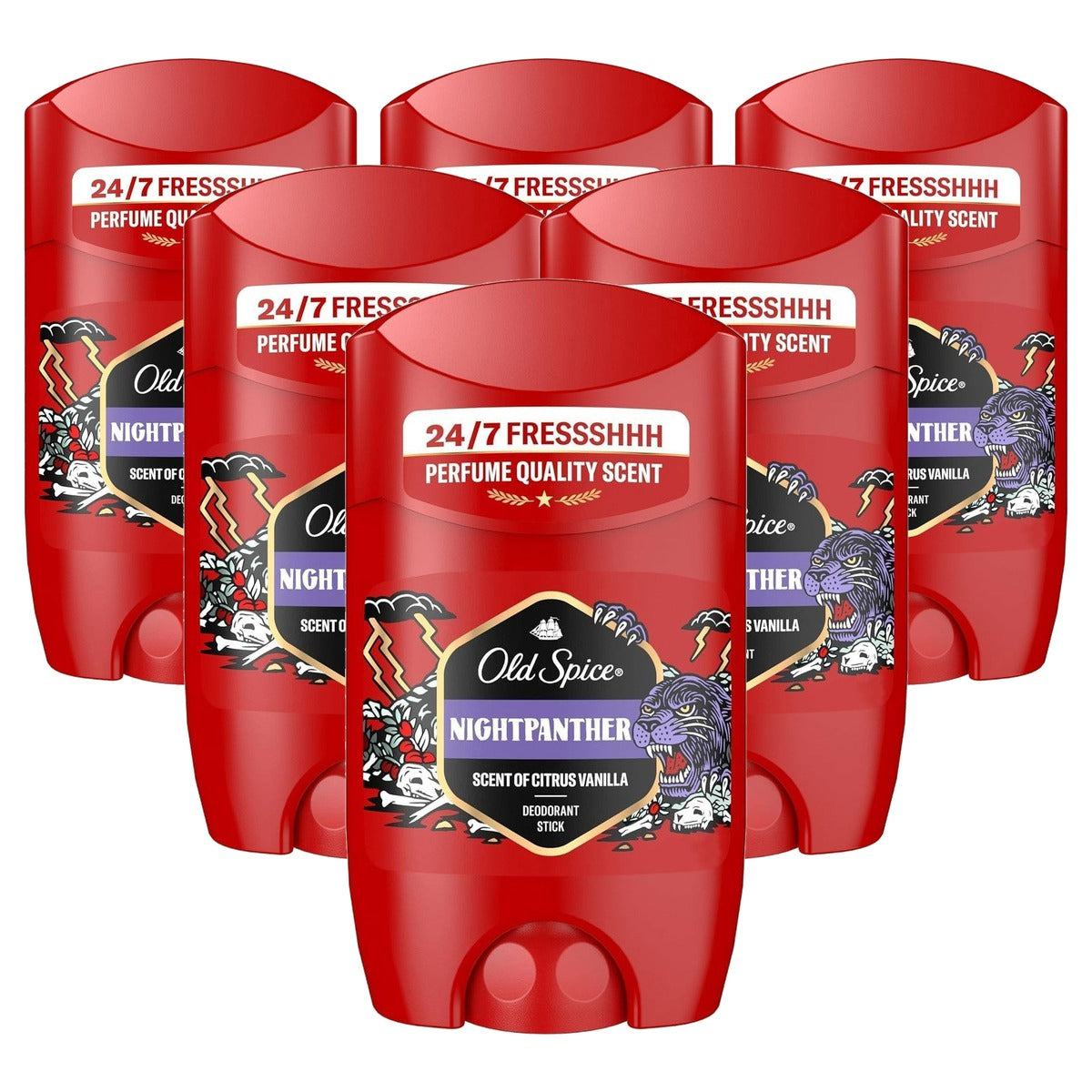 Old Spice Nightpanther Deostick voor mannen 6 x 50 ml - Voordeelverpakking
