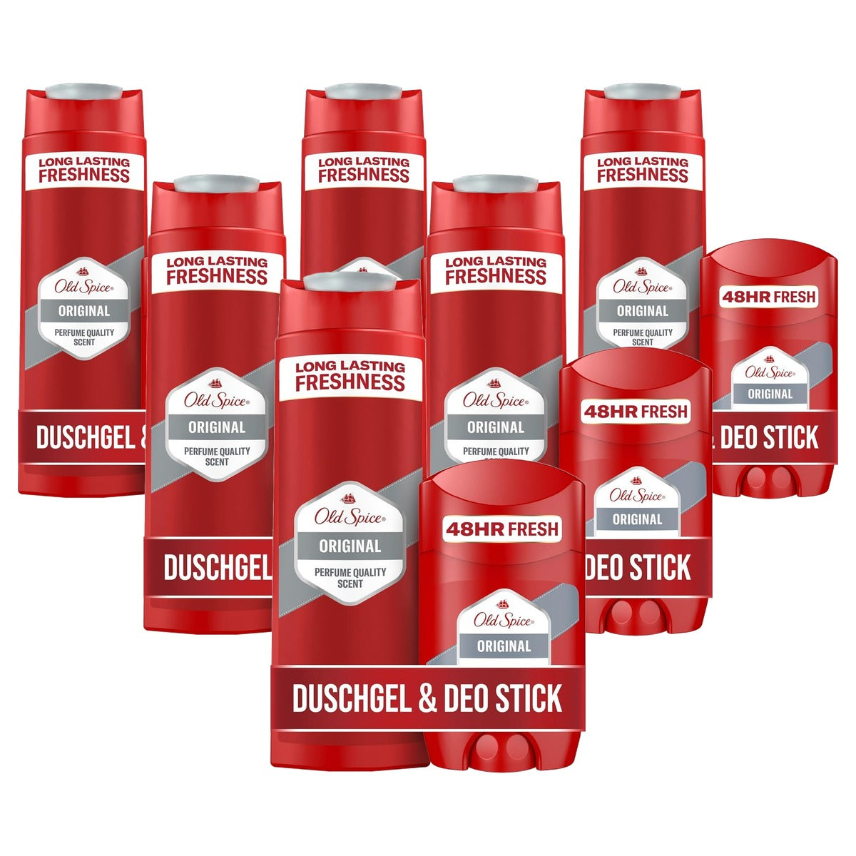 Old Spice Originele set deodorantstift & 3-in-1 250 ml 6 x 50 ml - Voordeelverpakking