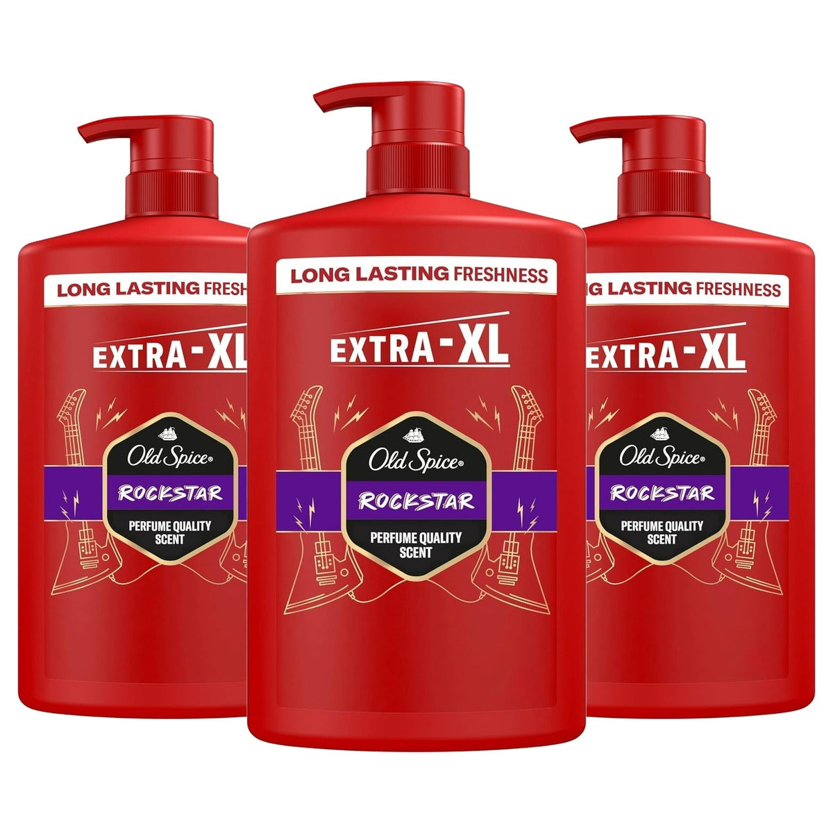 Old Spice Rockstar 3-in-1 douchegel 3 x 1000 ml - Voordeelverpakking
