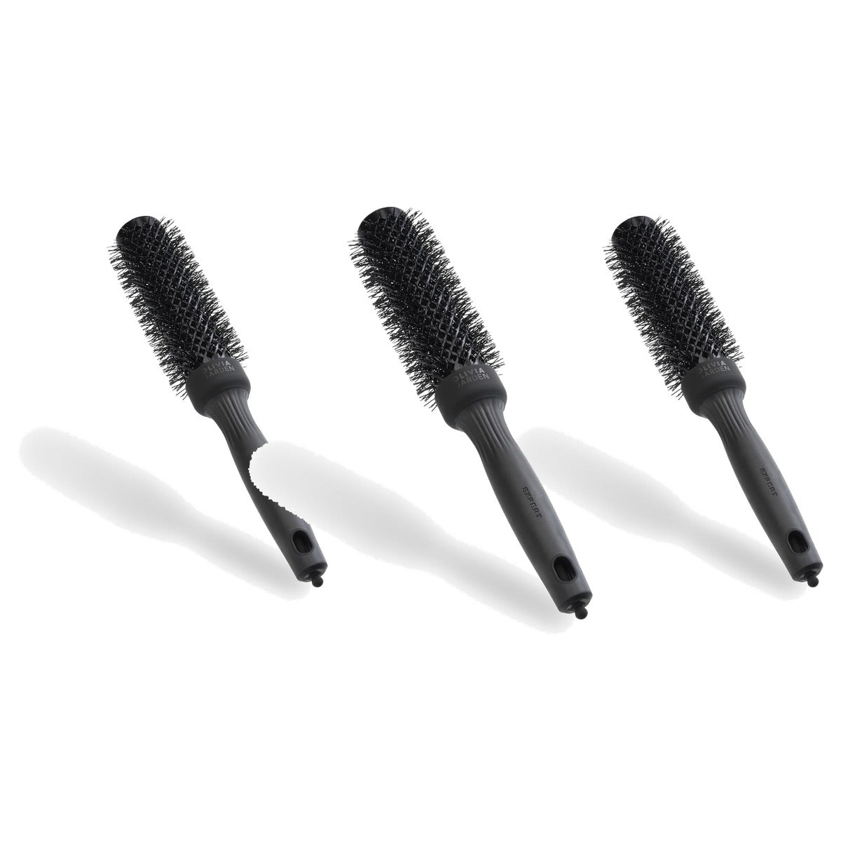 Olivia Garden Expert Blowout Speed Black Label Ronde Borstel, Matzwart, 35 mm - 3-pack