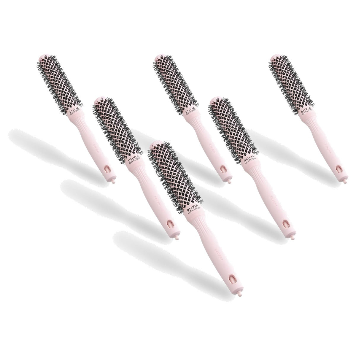 Olivia Garden Expert Blowout Speed Ronde Borstel Pastelroze 25 mm - 6-pack