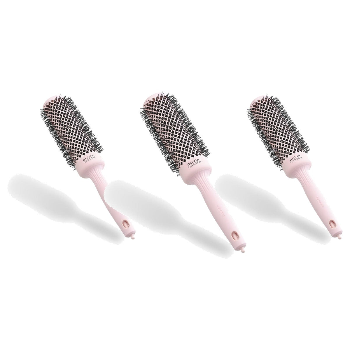 Olivia Garden Expert Blowout Speed Ronde Borstel, Pastelroze, 35 mm - 3-pack