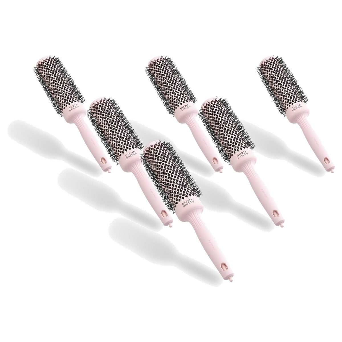 Olivia Garden Expert Blowout Speed Ronde Borstel, Pastelroze, 35 mm - 6-pack