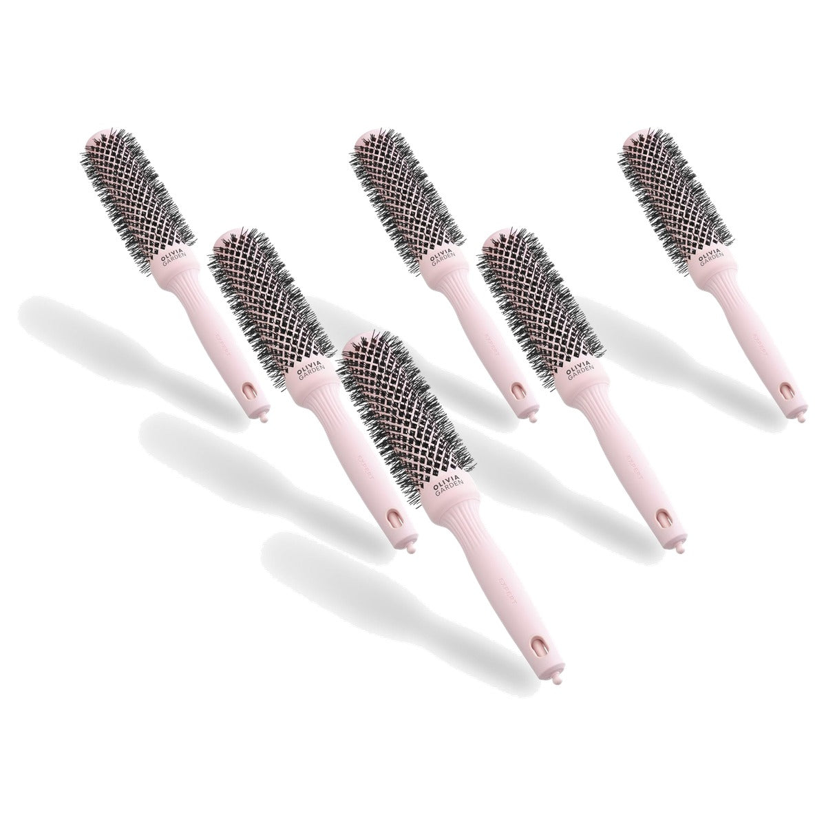Olivia Garden Expert Blowout Speed Ronde Borstel, Pastelroze, 45 mm - 6-pack
