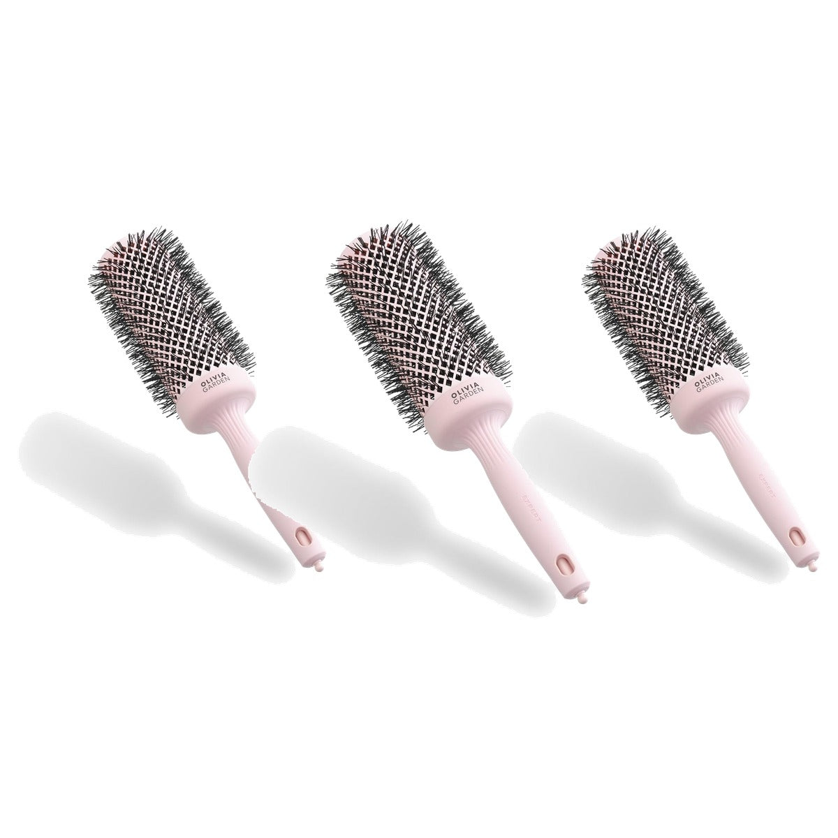 Olivia Garden Expert Blowout Speed Ronde Borstel, Pastelroze, 55 mm - 3-pack