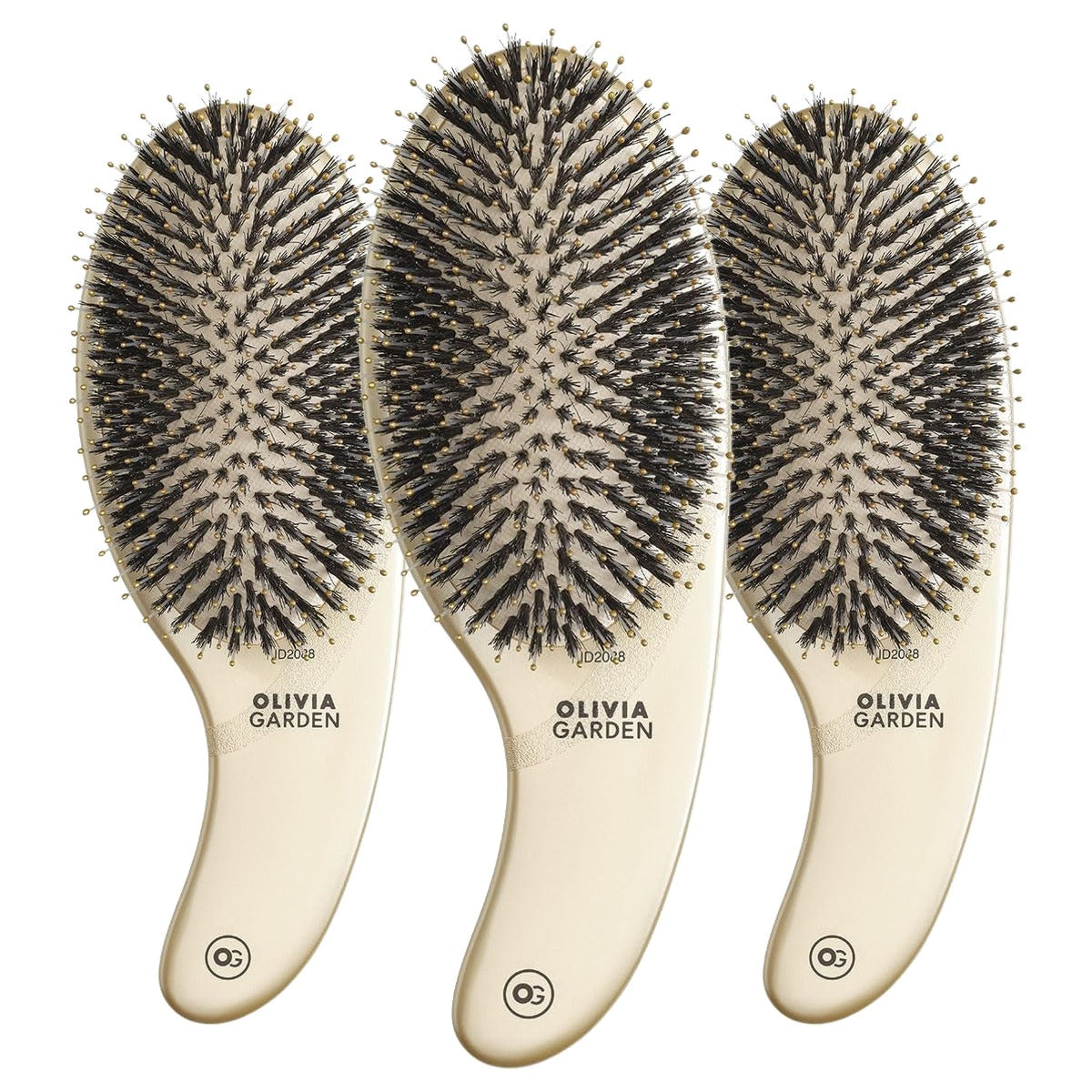 Olivia Garden Expert Boar & Nylon Borstels Care & Style, Goud - 3-pack