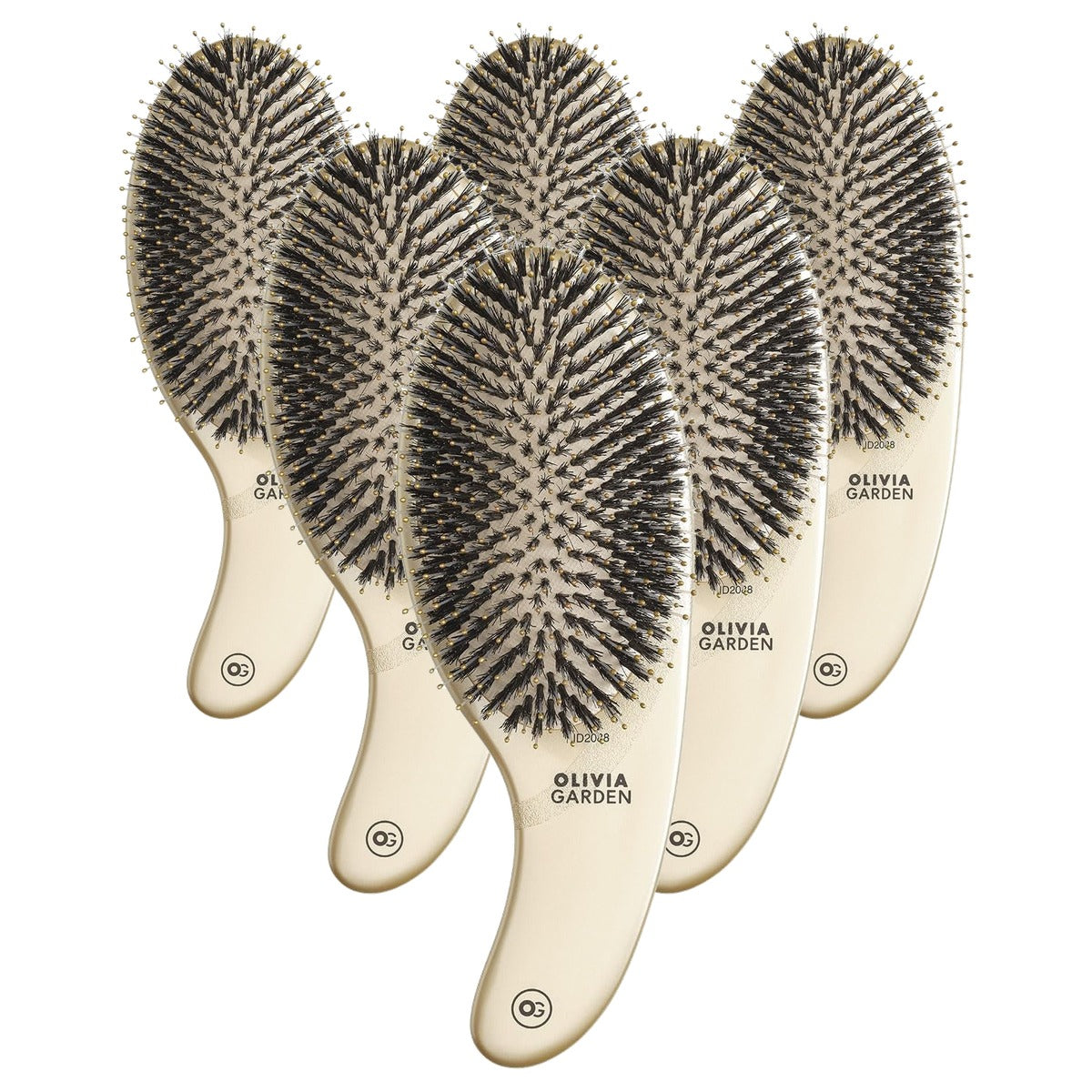 Olivia Garden Expert Boar & Nylon Borstels Care & Style, Goud - 6-pack