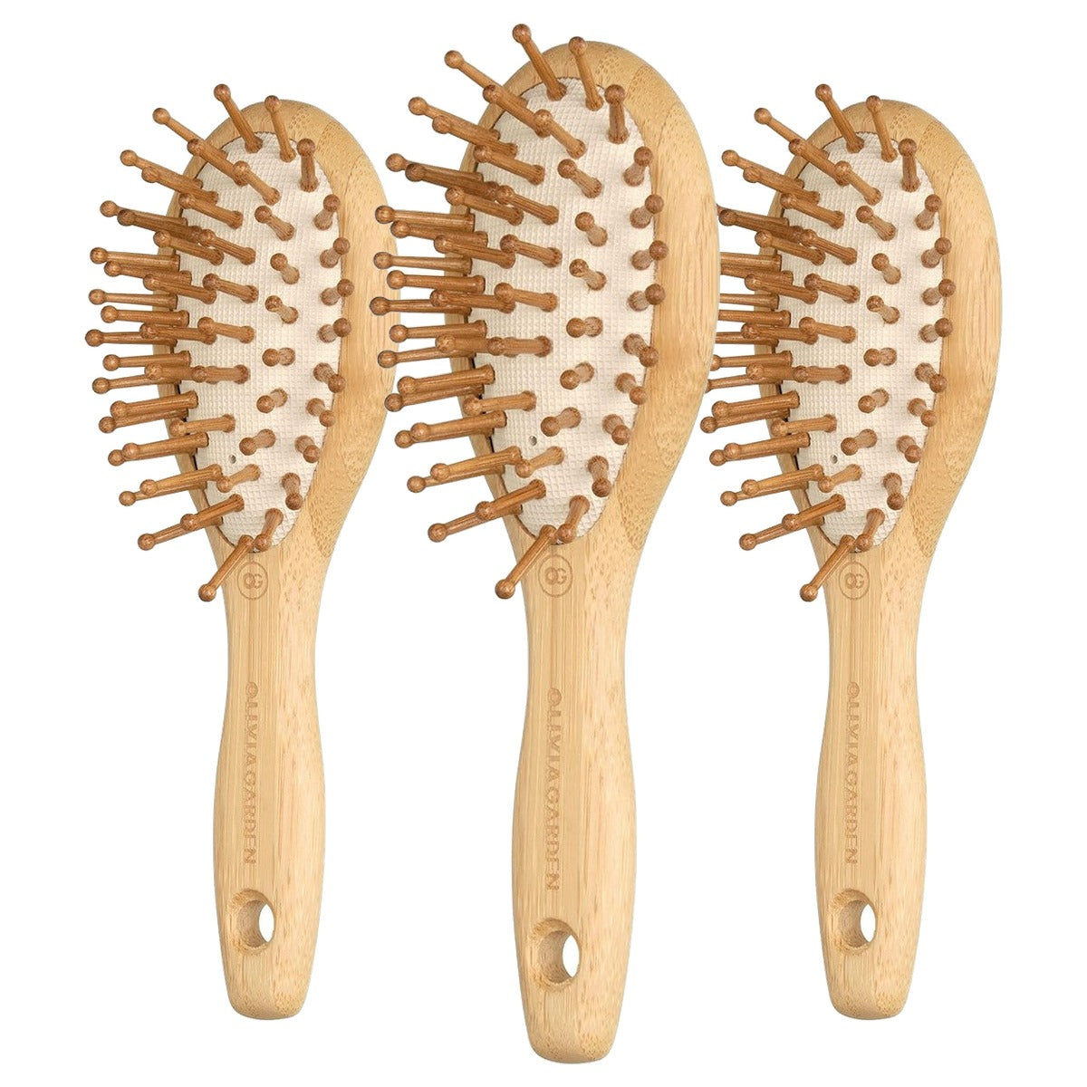 Olivia Garden Healthy Hair HH-1 Massagehaarborstel Bamboe - 3-pack