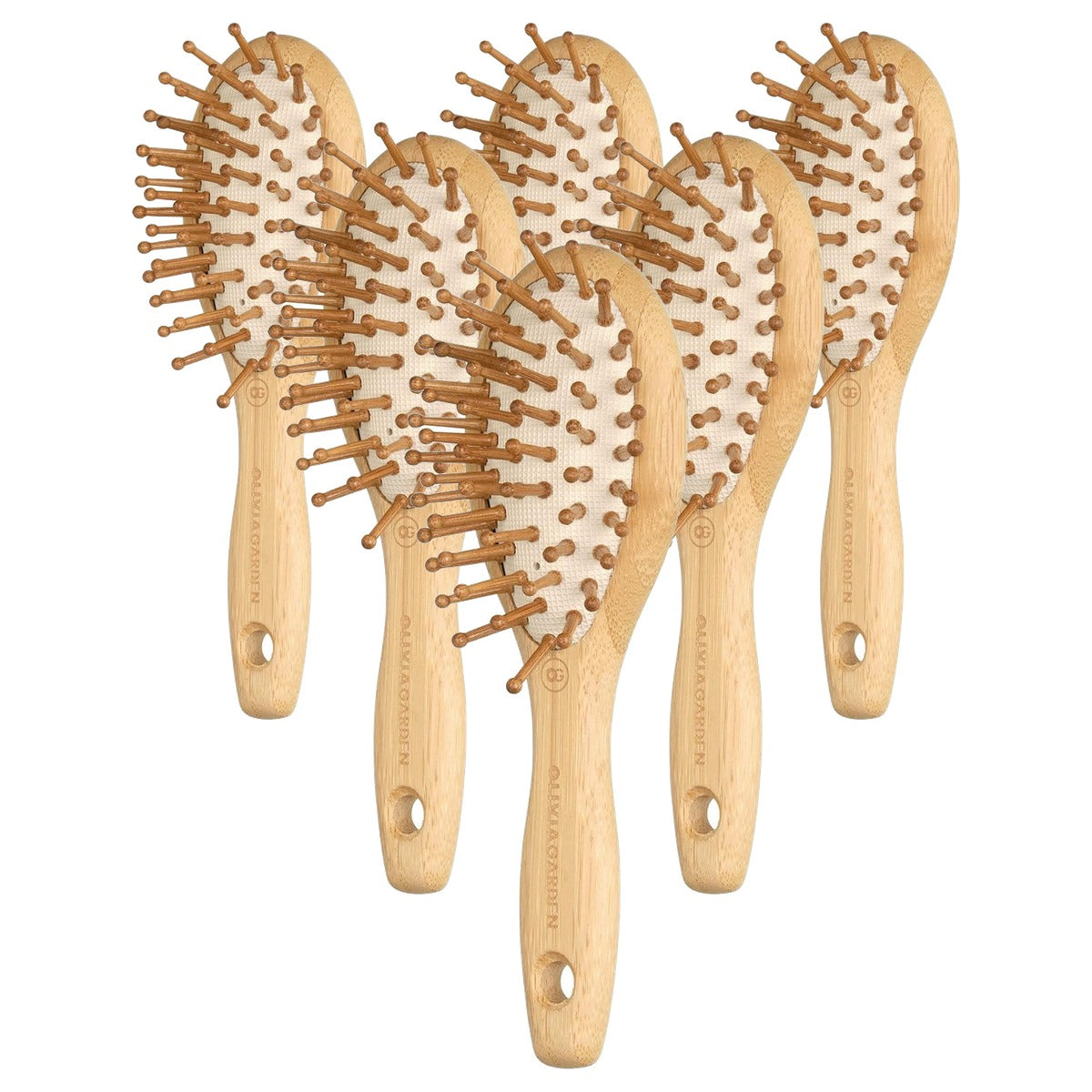 Olivia Garden Healthy Hair HH-1 Massagehaarborstel Bamboe - 6-pack