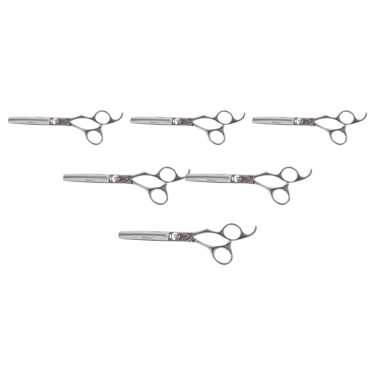 Olivia Garden Silkcut Haarknipschaar Europa Effileerschaar 635, 15,5 cm - 6-pack
