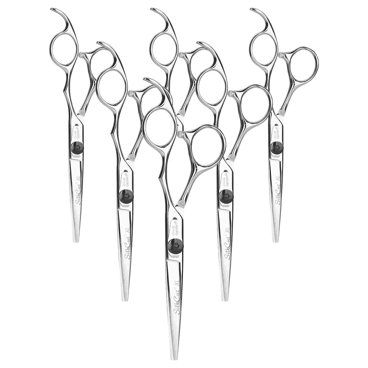 Olivia Garden SilkCut XL Haarknipschaar, 15,24 cm, Rechtshandig - 6-pack