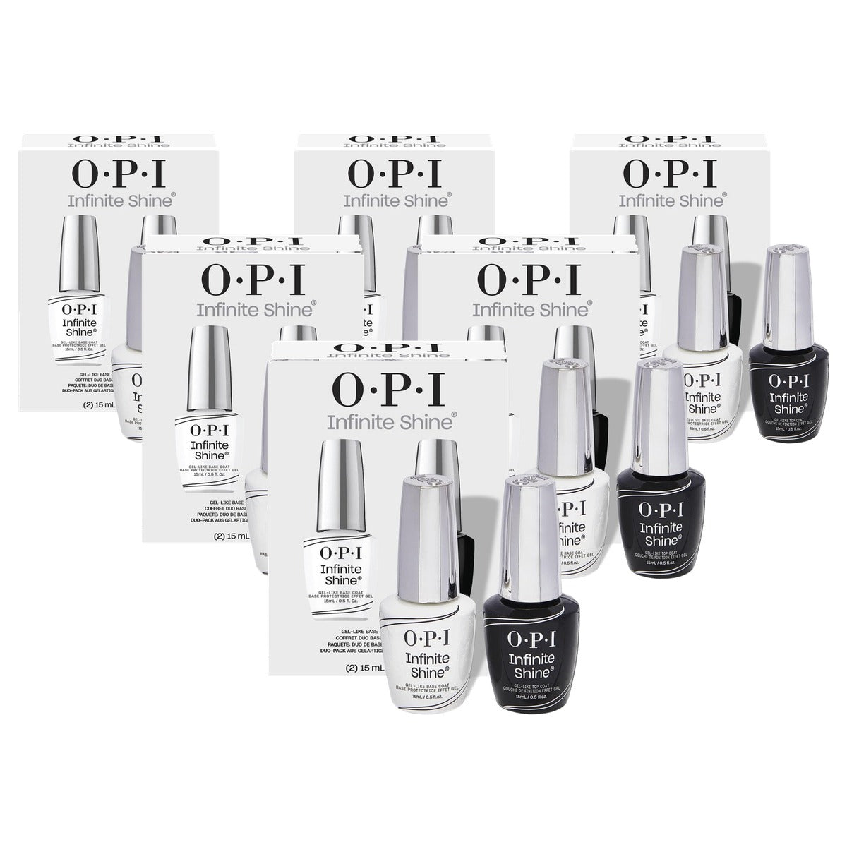 OPI Infinite Shine Base & Top Coat Nagellak 15 ml - 6-pack