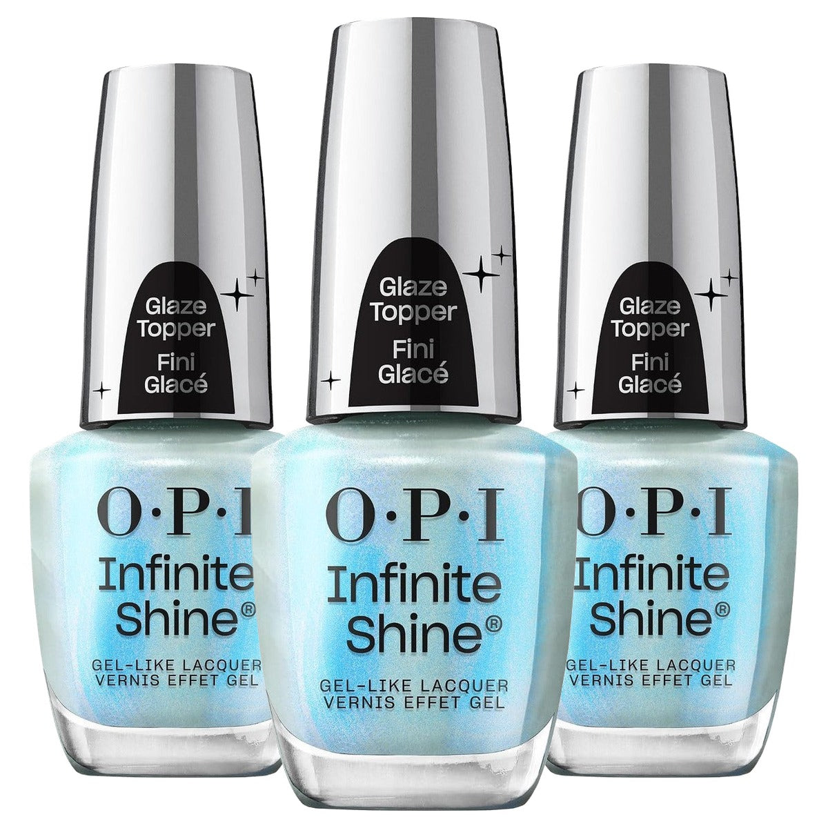 OPI Infinite Shine Glaze Topper Nagellak Parelmoerblauw 15 ml - 3-pack
