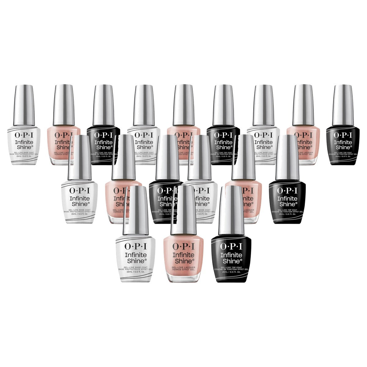 OPI Infinite Shine Set Base Coat + Barefoot in Barcelona + Top Coat 3 x 15 ml - 6-pack