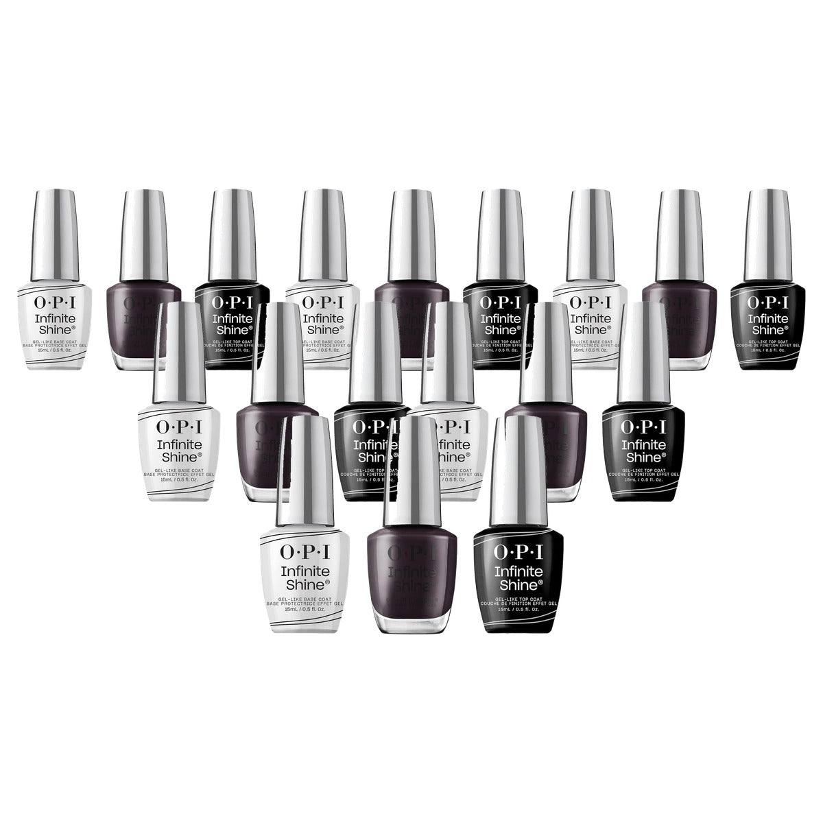 OPI Infinite Shine Set Base Coat + Lincoln Park After Dark + Top Coat 3 x 15 ml - 6-pack